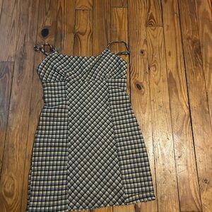 Wild Fable Black and Cream Plaid Mini Dress